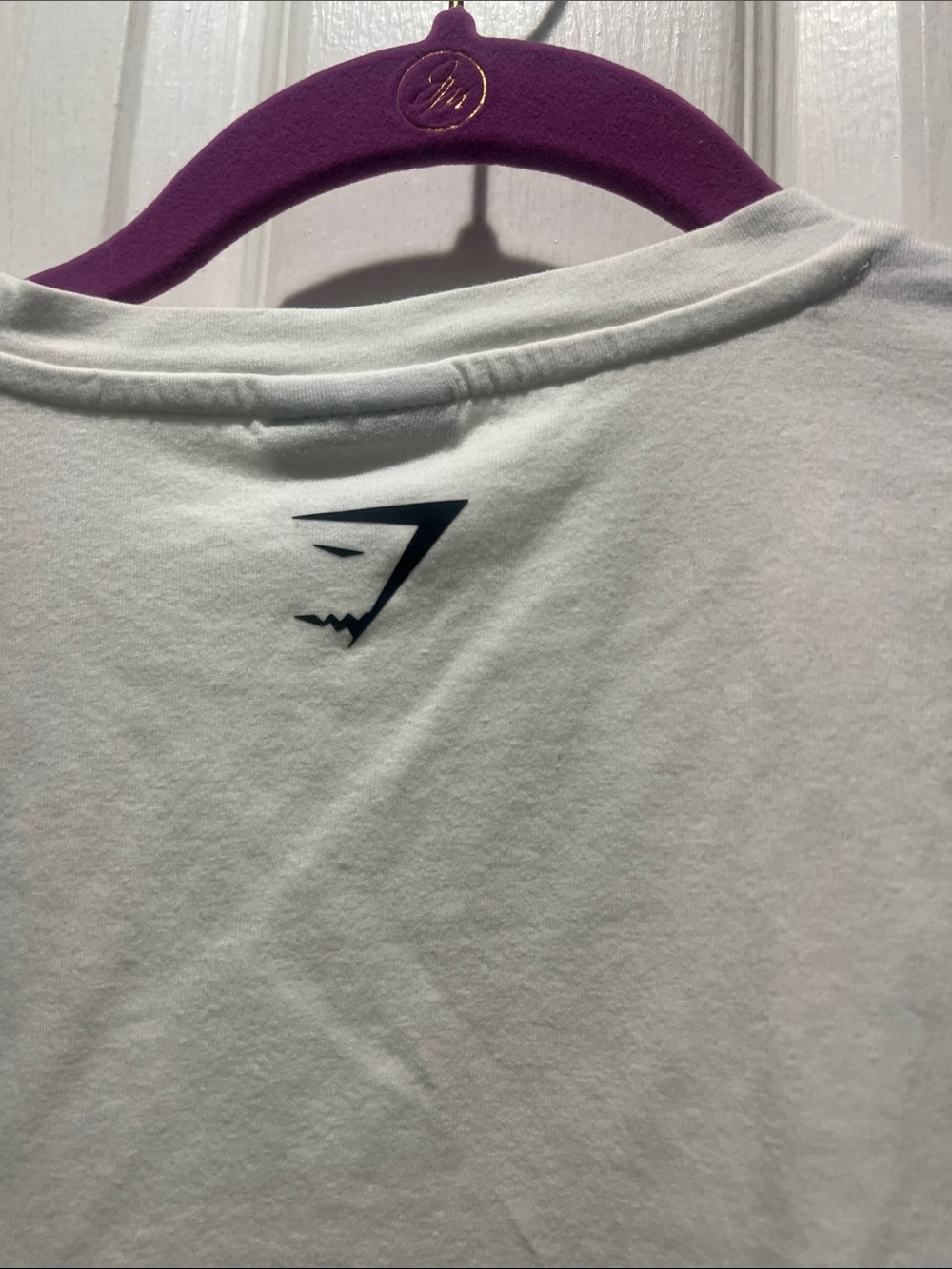 Gymshark White Cropped Logo Tee - Picture 7 of 8
